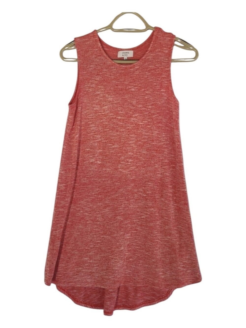 Crown & Ivy Red Space Dye High-Low Mini Dress or Tunic Top - Size Large